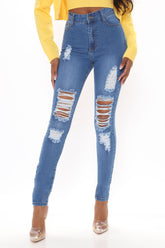 Tall Tempe Distressed Jeans - Medium Blue Wash Ins Street
